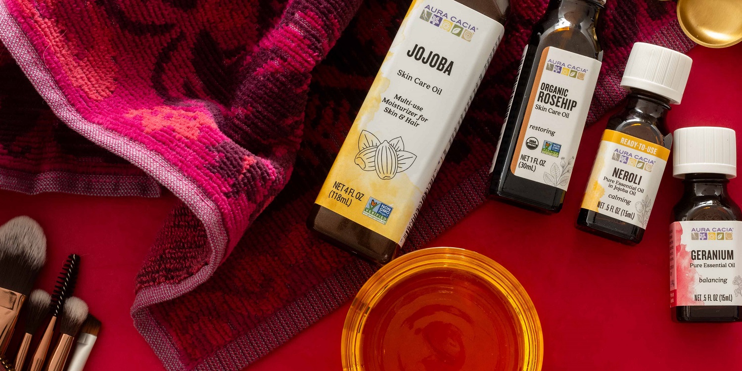 Aura Cacia essential oil bottles