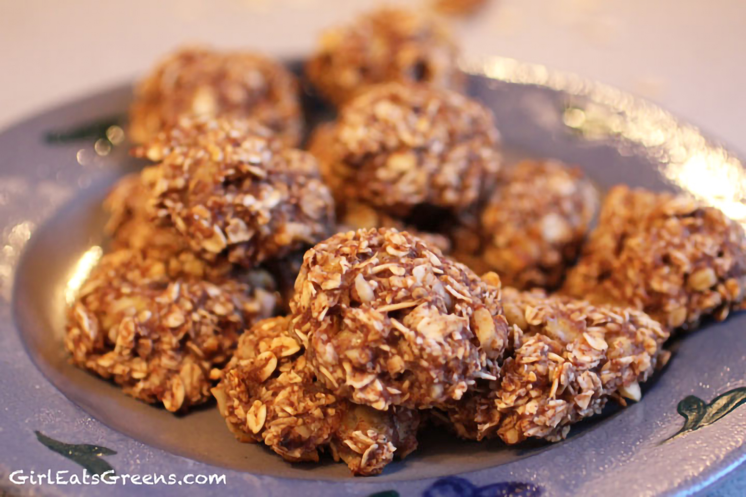 a plate of banana oatmeal cookies