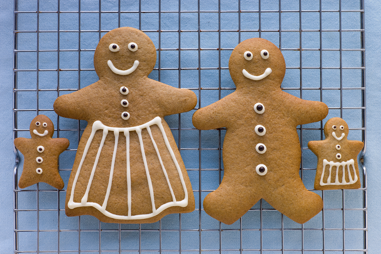 a family of gingerbread people