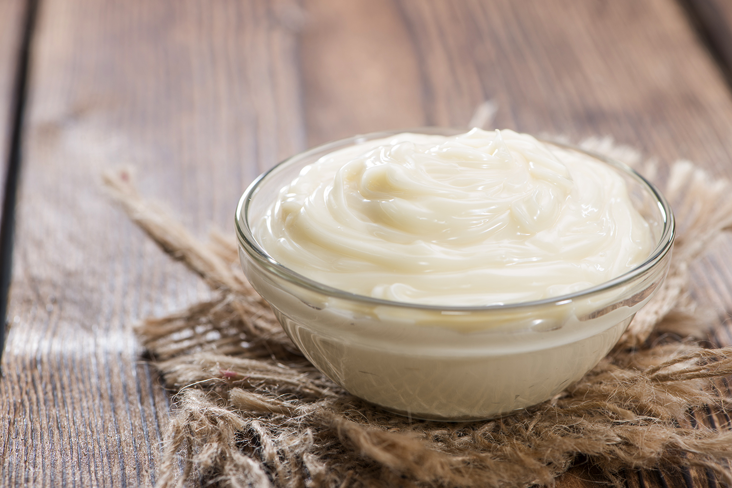 a small dish of homemade mayonnaise