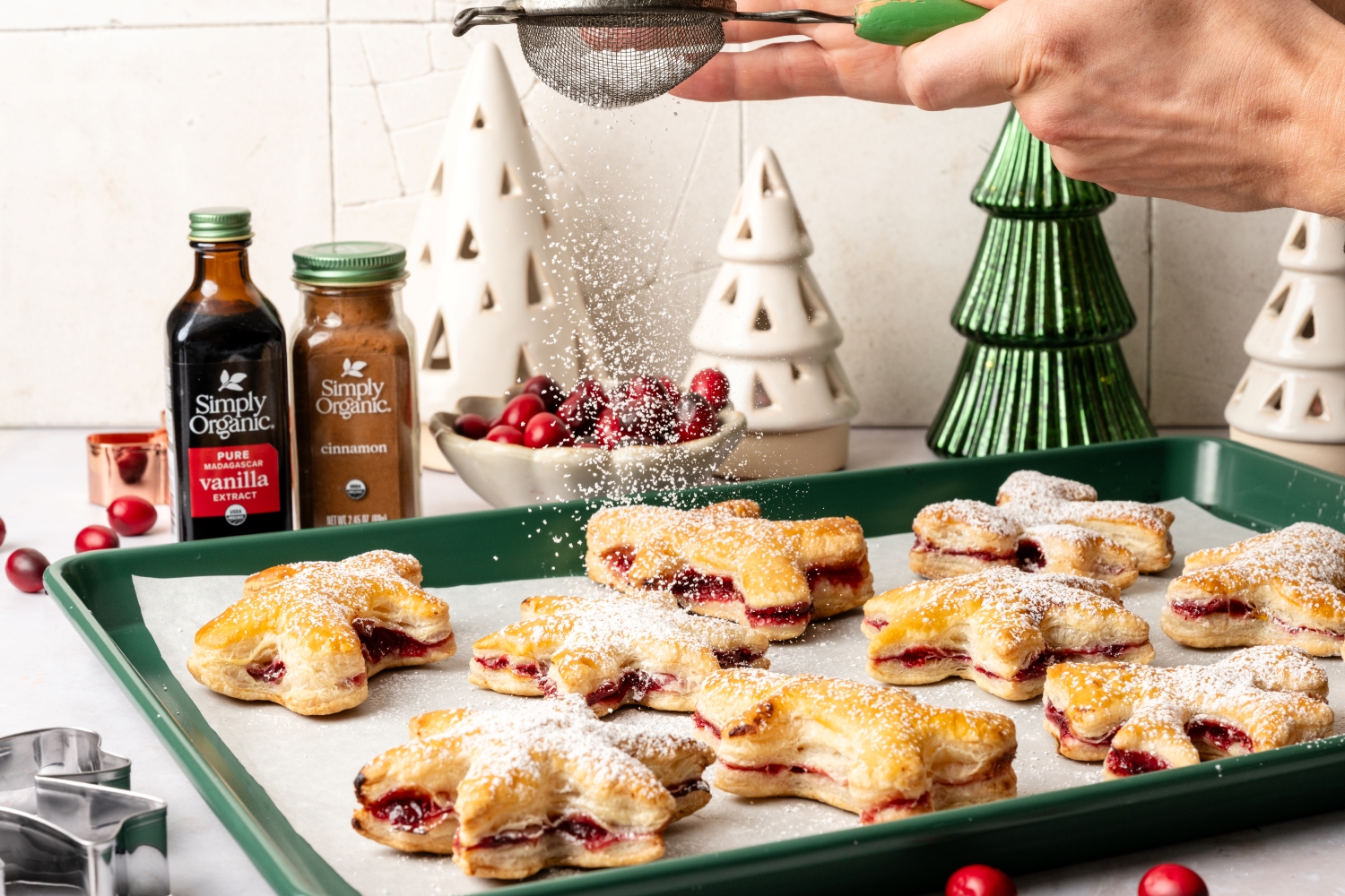 cookies on a baking sheet - festive background