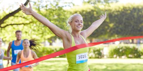 woman winning race