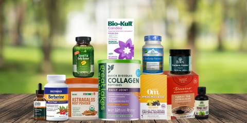 a selection of all-natural supplements