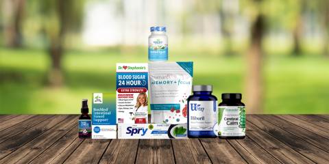 a collection of all-natural supplements and body care products