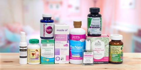a selection of all-natural prenatal support products
