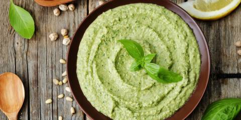 A bowl of fresh homemade pesto