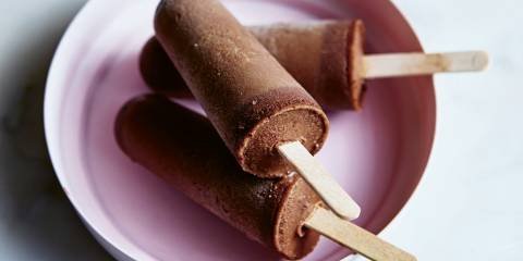 Mocha Vietnamese-Style Lollies in a pink dish.