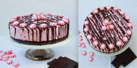 Sugar-Free No-Bake Peppermint Cheesecake 