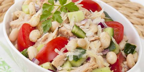 A dish of Tuna and White Bean Salad