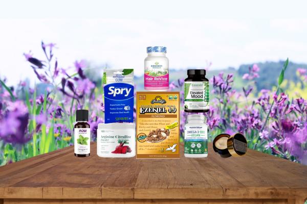 a variety of all-natural foods and supplements
