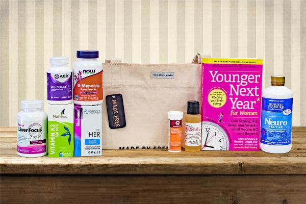 a selection of all-natural products for womens' health