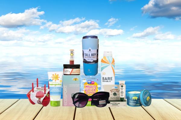 a curated selection of all-natural care products for the summer